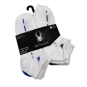 Spyder Low Cut White Blue 5 Pairs Socks Men’s Size 6-12